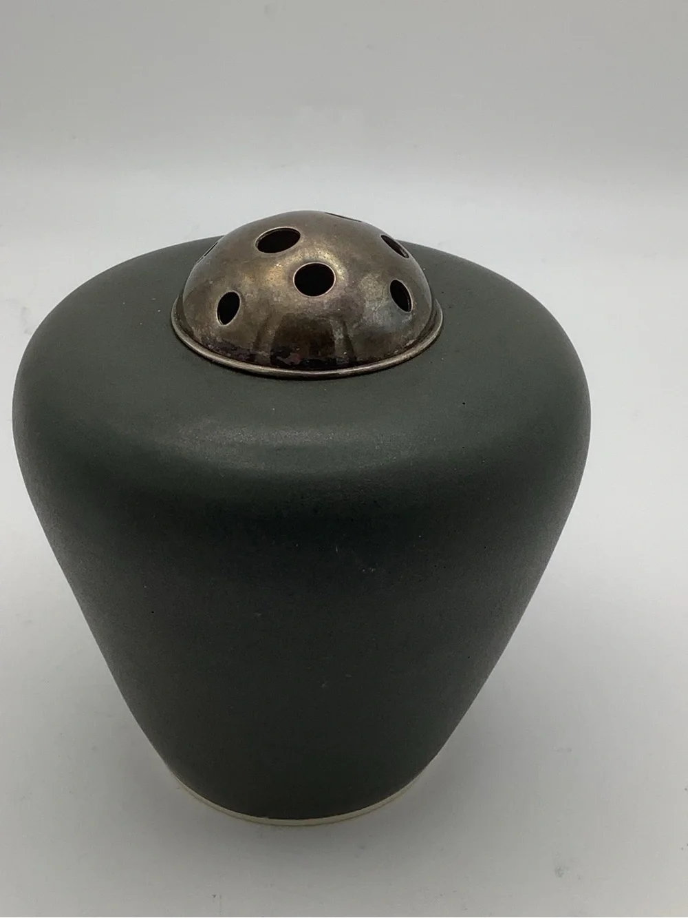 Two Matte Charcoal Gray Pottery Vases